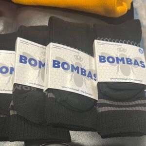 Bombas Black and Gray Men's (unisex)Athletic Socks